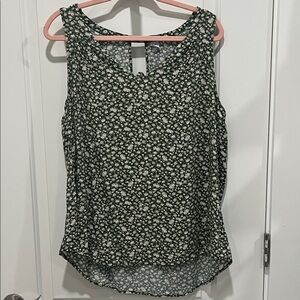 Old Navy Dark Green Floral Blouse